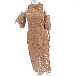 ELLIATT Sight Dress Midi Illusion Cold Shoulder